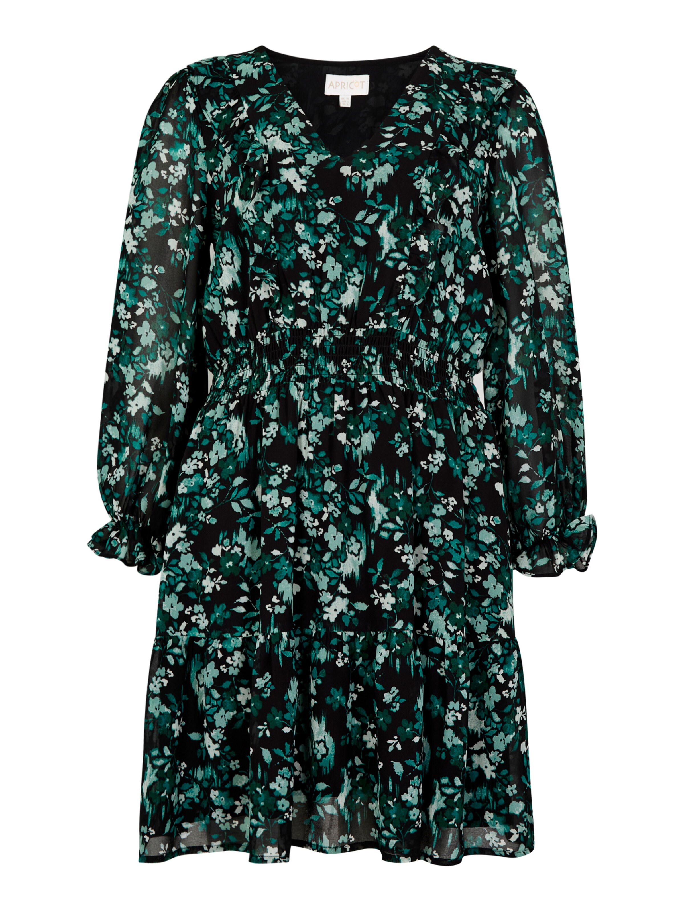 Apricot Kleid in Grün: Vorderseite
