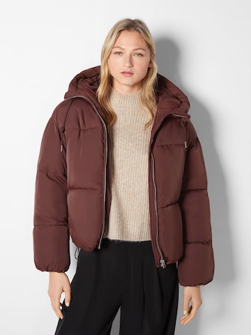 Veste mi-saison Bershka en marron : devant