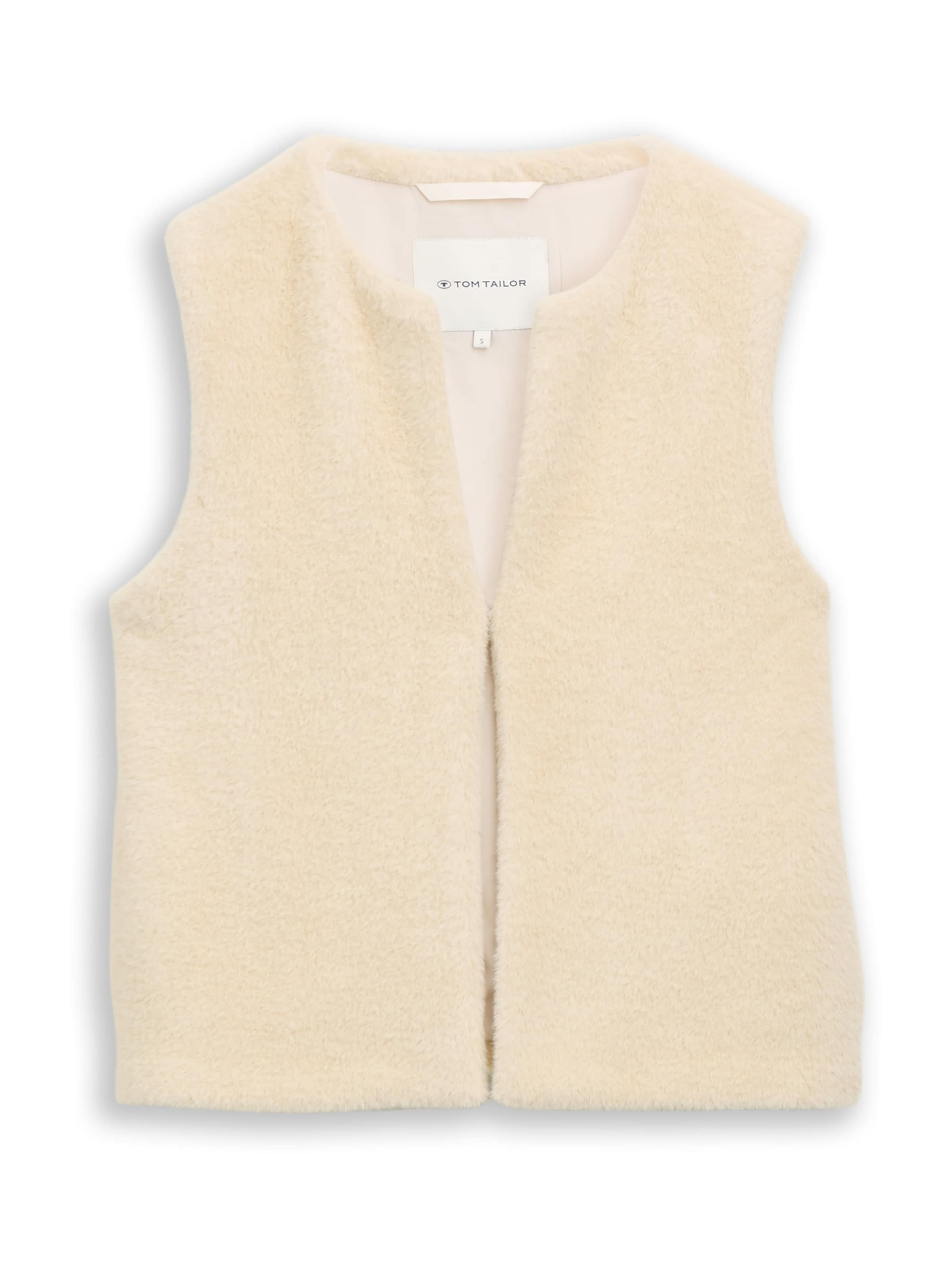 TOM TAILOR Vest in Beige: front