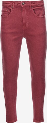 Coupe slim Jean 'P1058' Ombre en rouge : devant