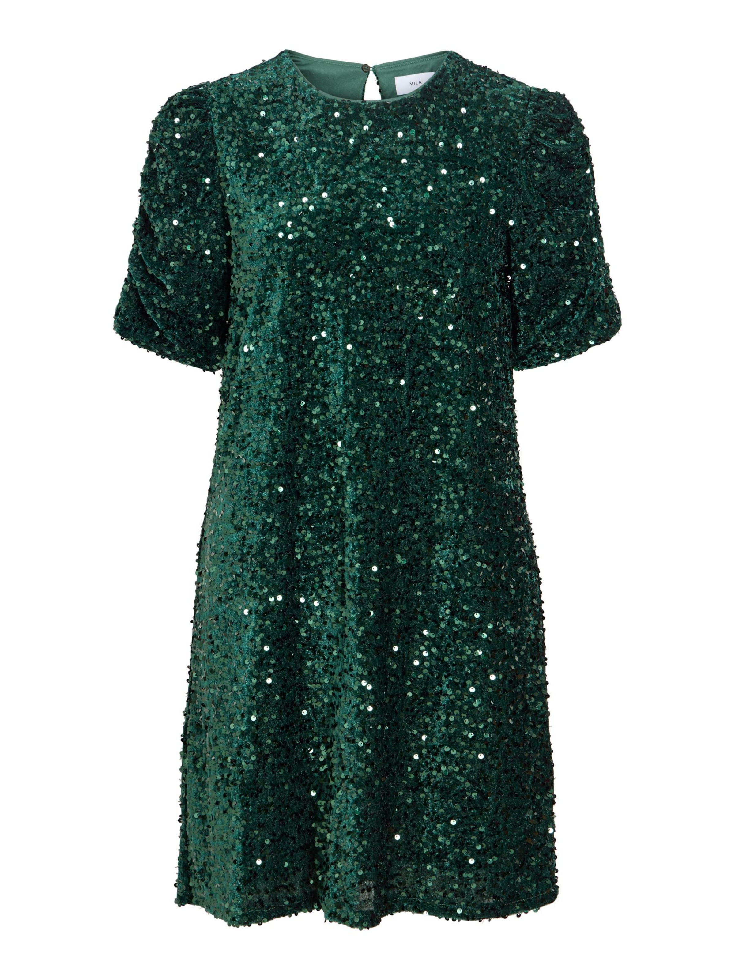 Robe 'BELIEVE' VILA en vert : devant