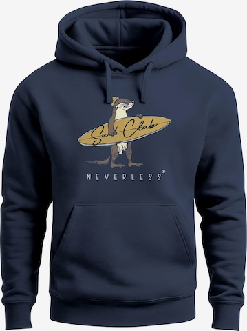 Neverless Sweatshirt 'Surf Club' in Blue: front