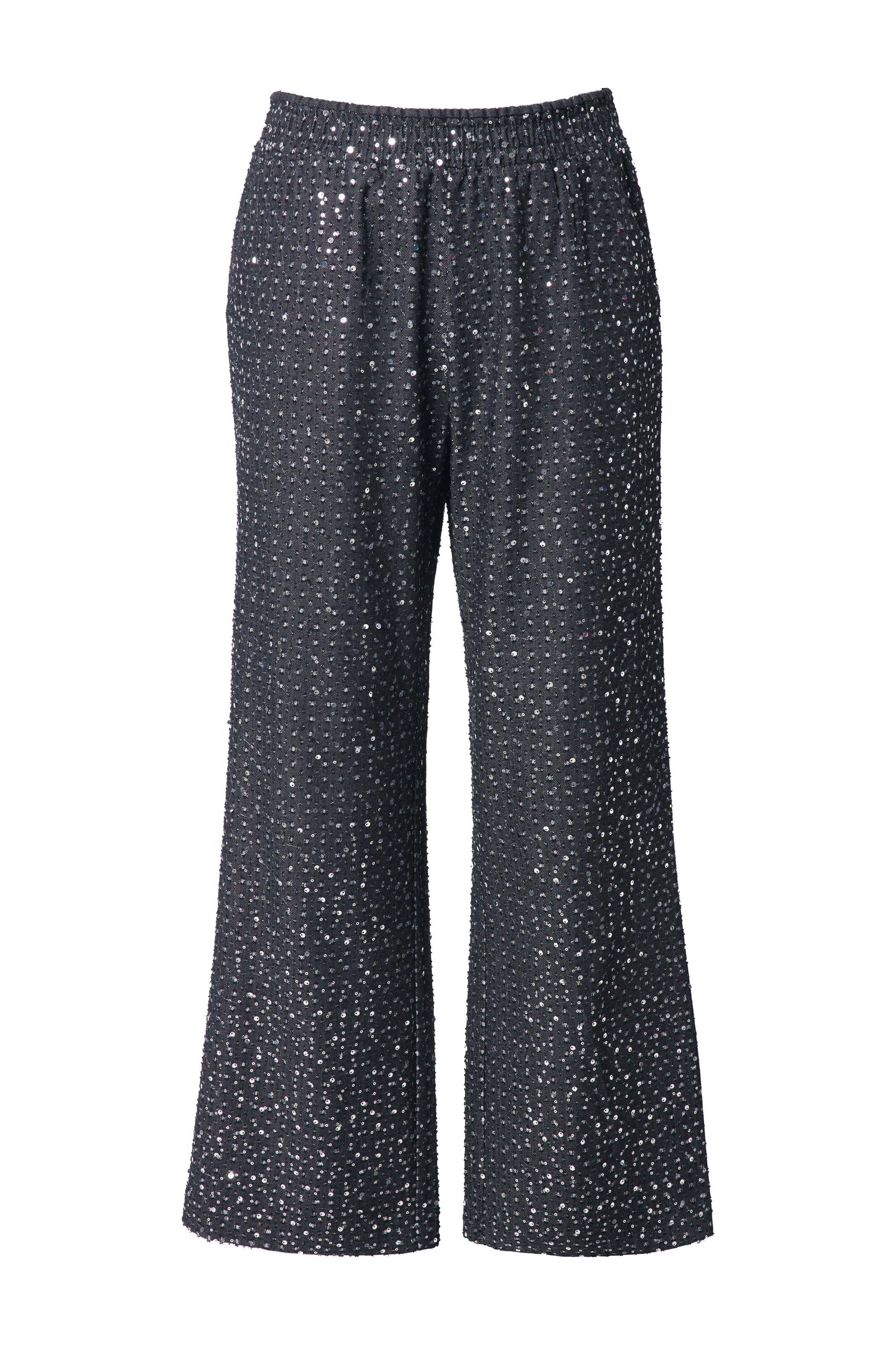 Studio Untold Wide leg Trousers in Black: front