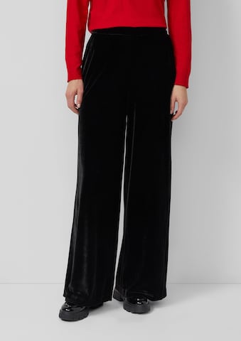 s.Oliver Wide leg Broek in Zwart: voorkant