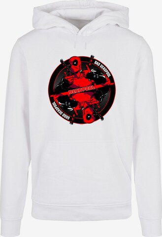 ABSOLUTE CULT Sweatshirt 'Deadpool - Good Bad' in White: front