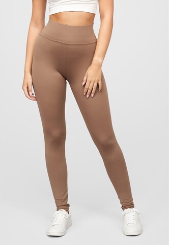 Cloud5ive Skinny Leggings in Brown: front