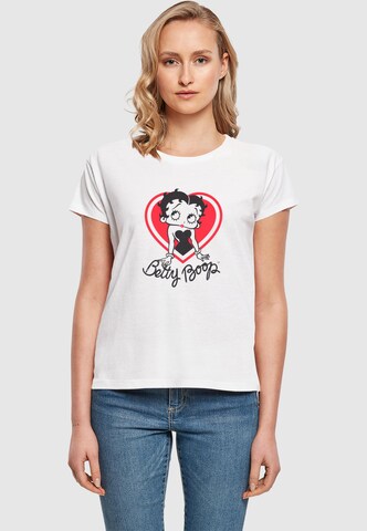 Maglietta 'Betty Boop - Heart' di Merchcode in bianco: frontale