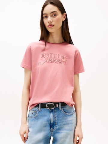 Tommy Jeans T-shirt i rosa: framsida