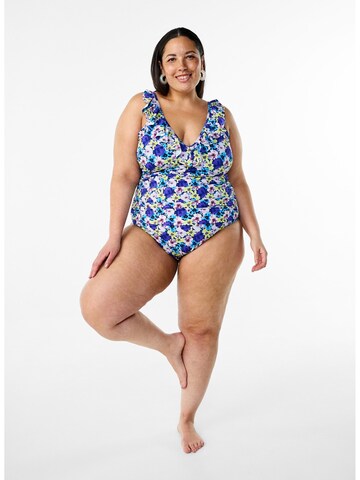 Swim by Zizzi - Bustier Traje de baño 'Skitrin' en lila