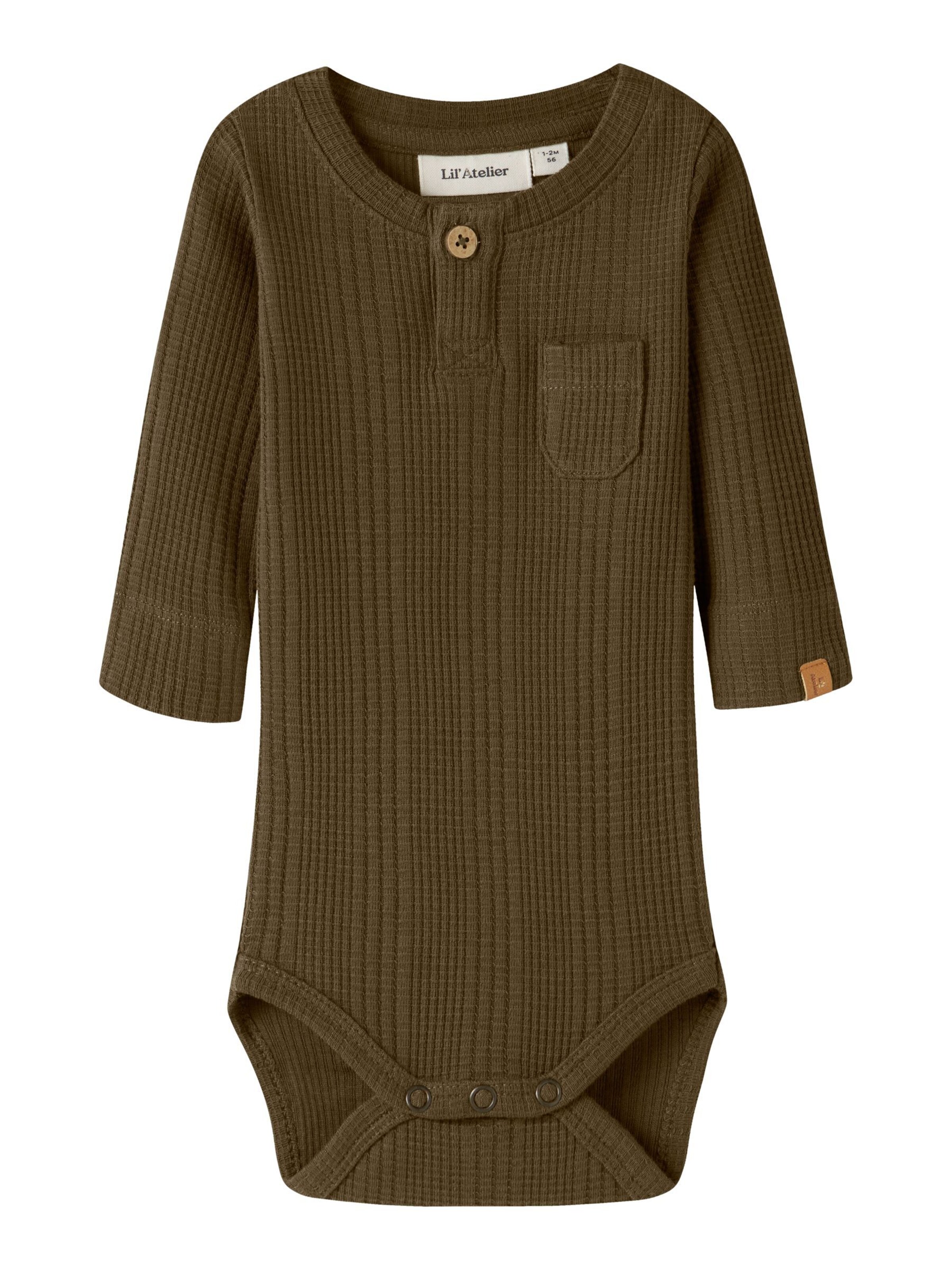 Tutina / body per bambino di Lil'Atelier in verde: frontale