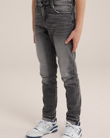 WE Fashion Slim fit Jeans in Grey: front