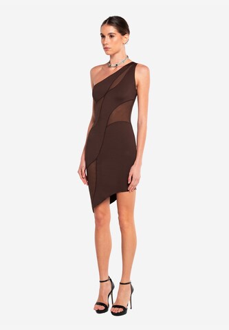 OW Collection Coctailkjole 'Curve' i brun