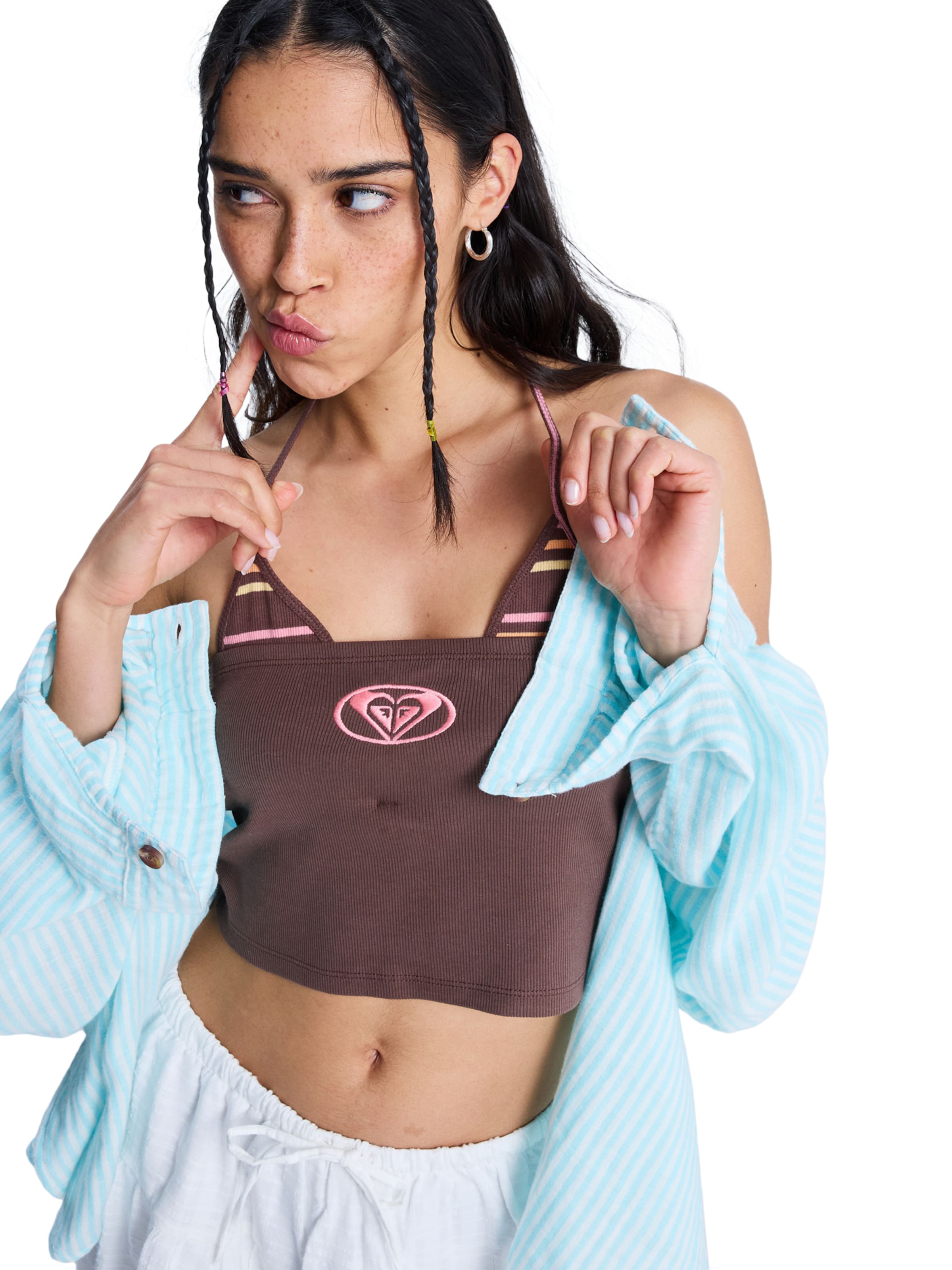 ROXY Top 'Sunset Drive' in Braun