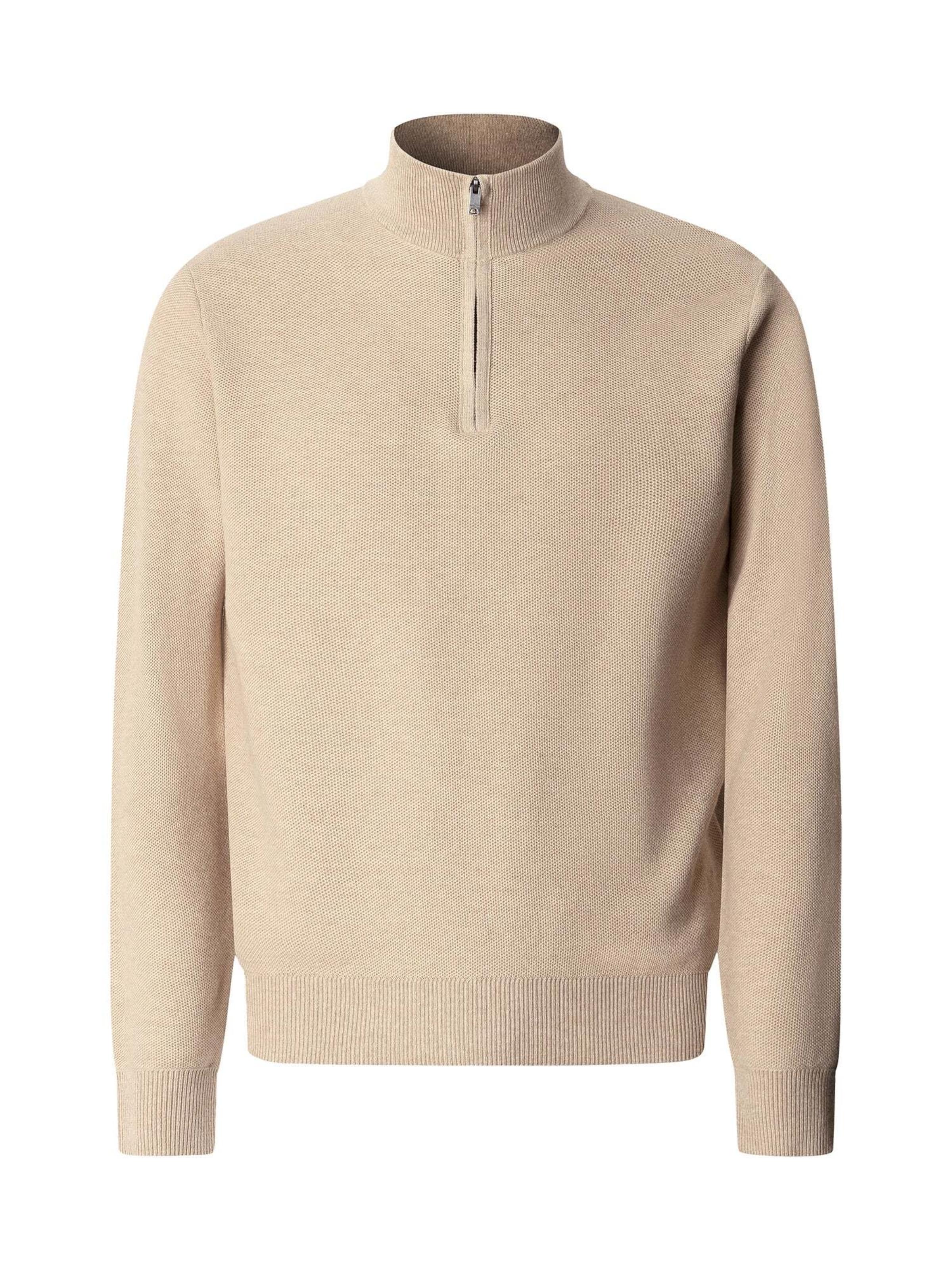 Hackett London Trui 'HONEYCOMB' in Beige: voorkant