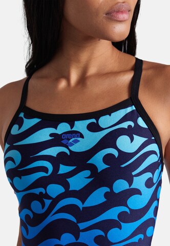 ARENA Bustier Badeanzug 'SURFS UP' in Blau