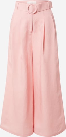 Guido Maria Kretschmer Women Wide leg Pleat-Front Pants 'Dominique' in Pink: front