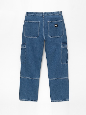 Pull&Bear Loosefit Cargojeans i blå