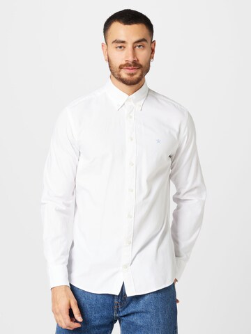 Coupe slim Chemise Hackett London en blanc : devant