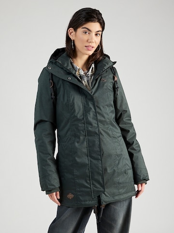 Parka mi-saison 'TUNNED' Ragwear en vert : devant