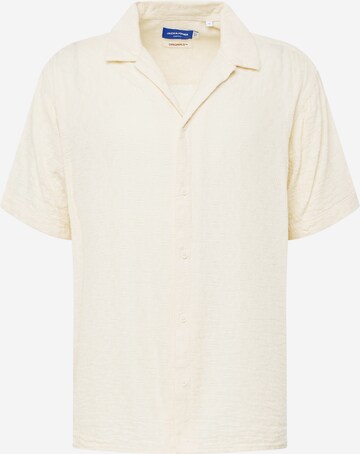 JACK & JONES Comfort fit Button Up Shirt 'JORTAORMINA' in Beige: front
