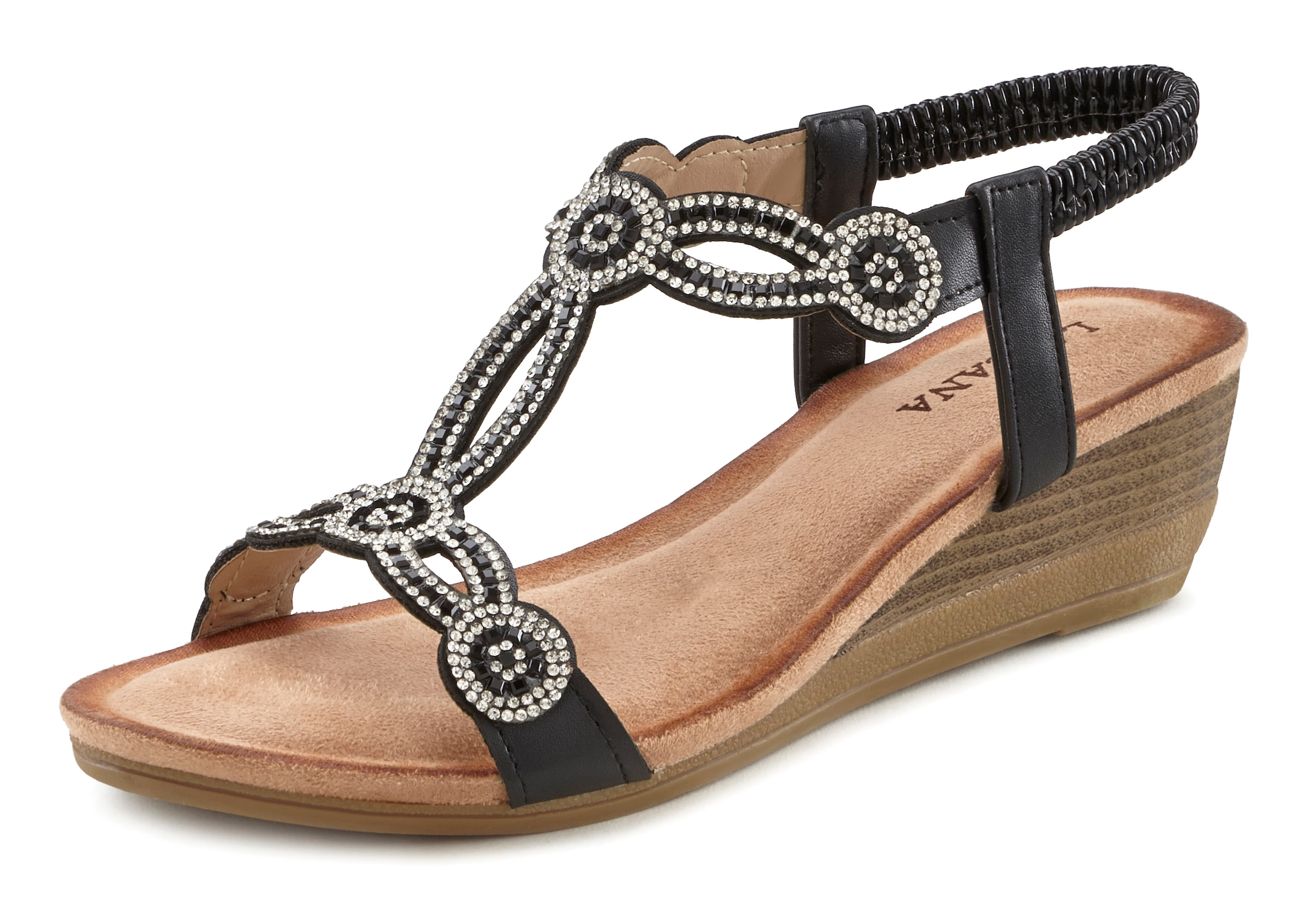 juoda LASCANA Sandalai: priekis