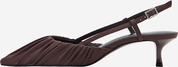 MANGOCipele s potpeticom i otvorenom petom 'Dobla' - smeđa boja: prednji dio