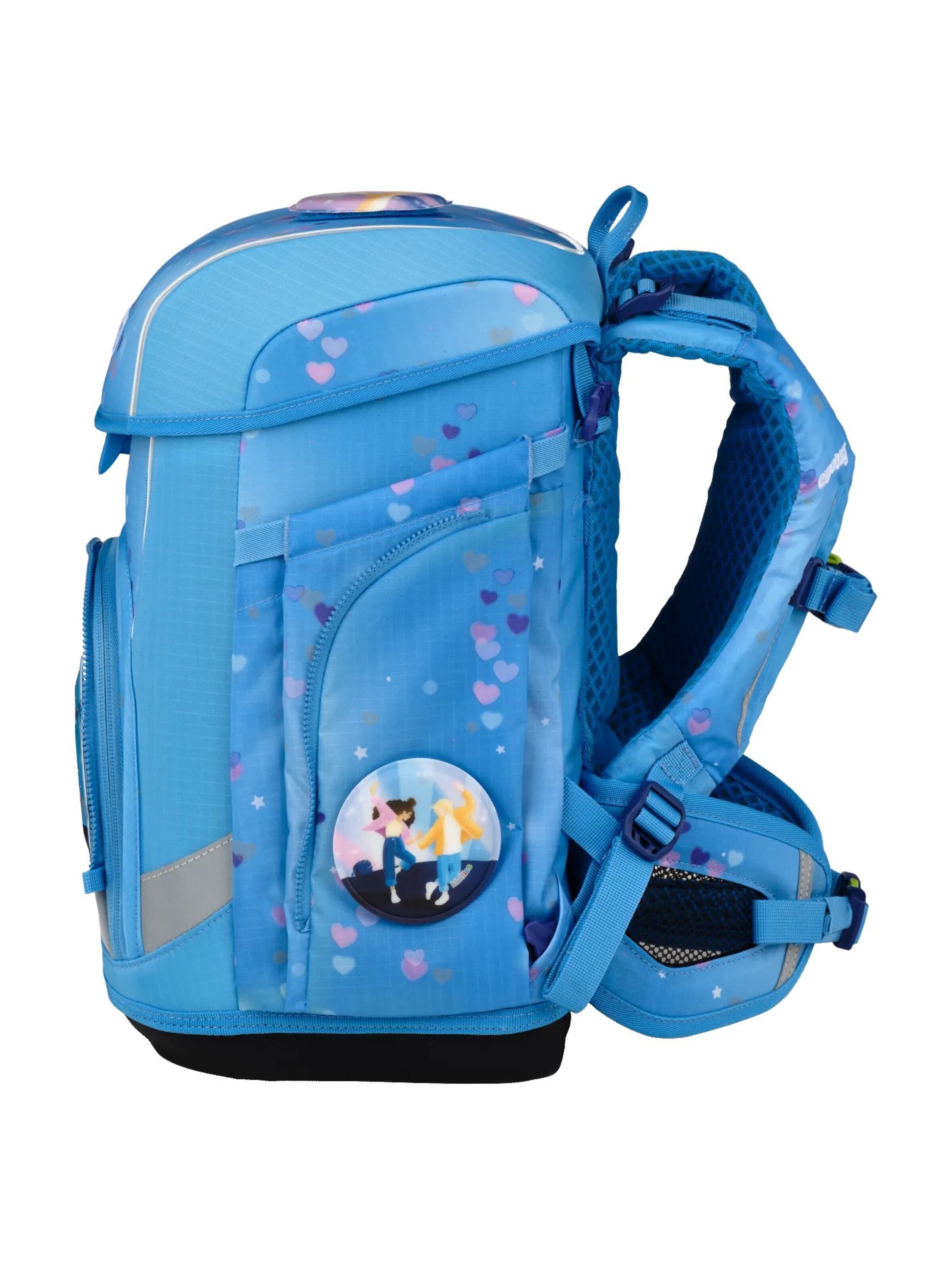 ergobag Backpack 'Schulranzen-Set cubo light Set' in Blue