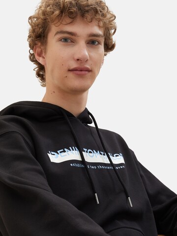 TOM TAILOR DENIM Sweatshirt in Black