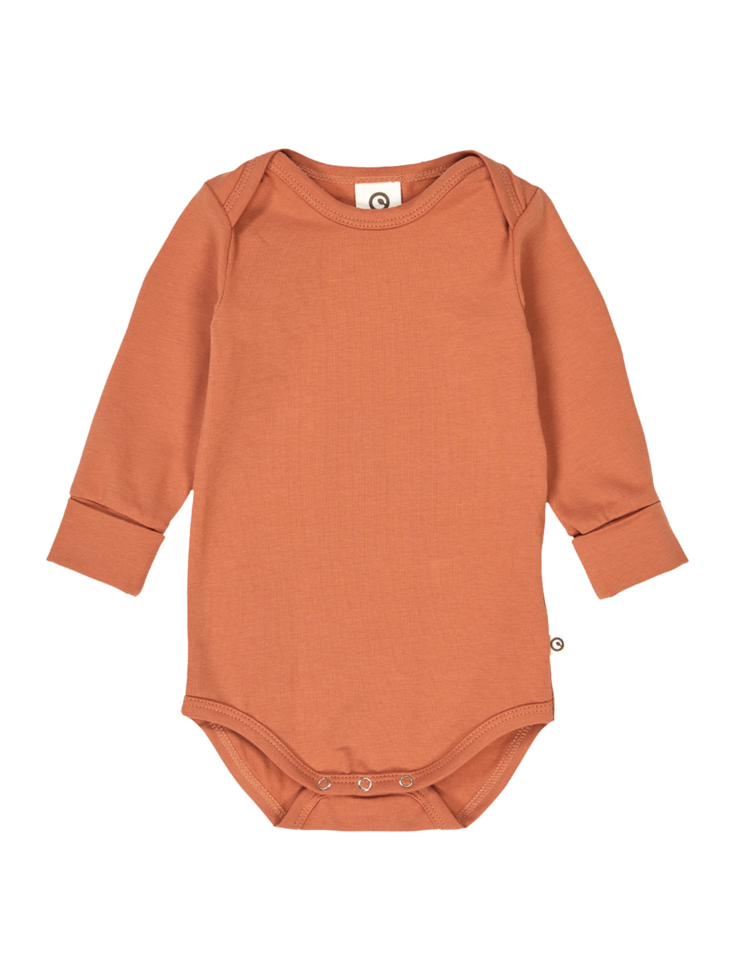 Barboteuse / body Müsli by GREEN COTTON en orange : devant