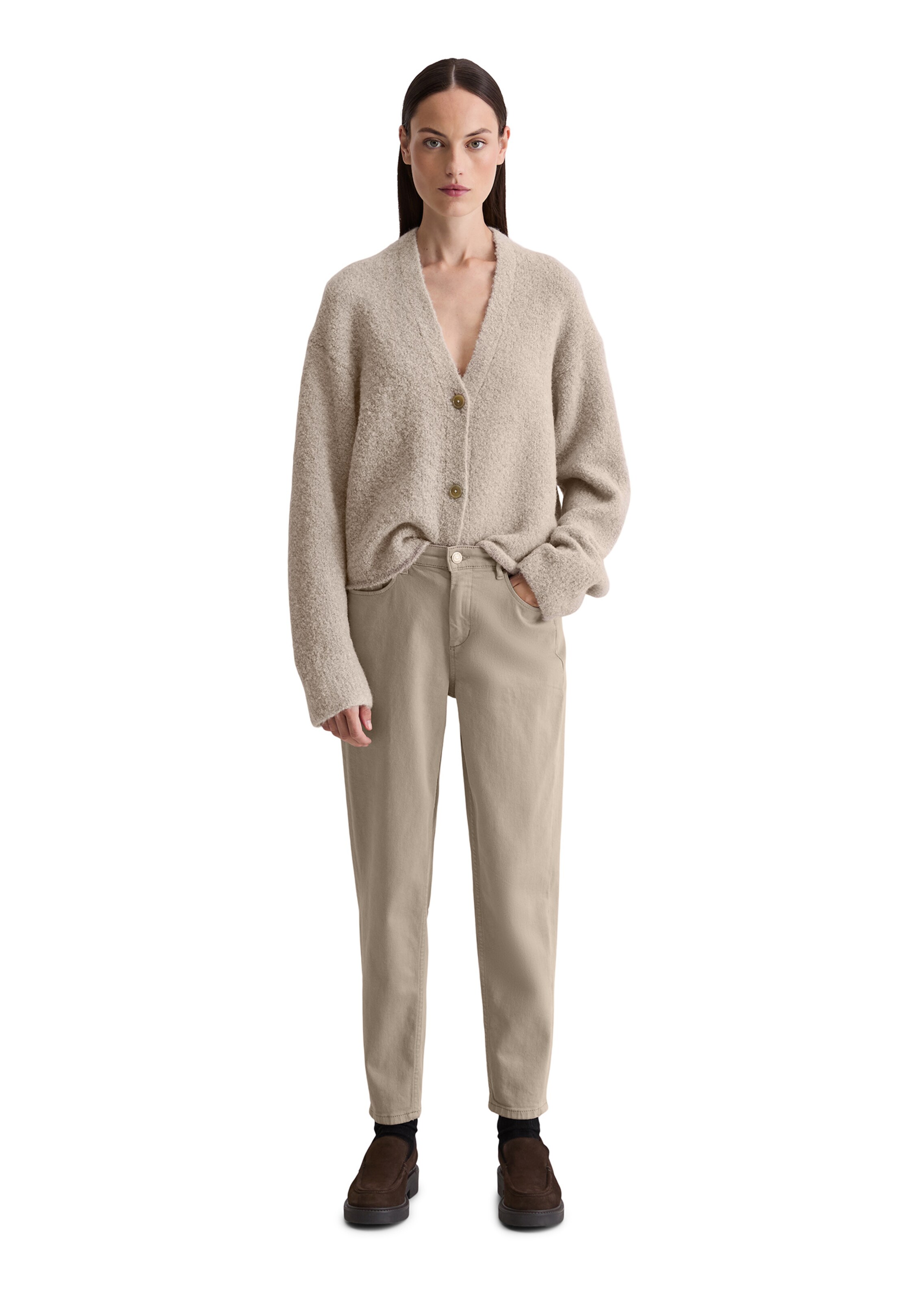 Marc O'Polo Knit cardigan 'Bouclé' in Beige