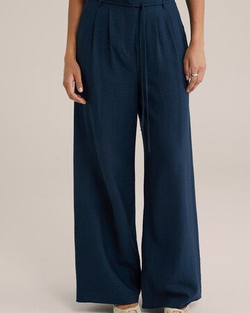 WE Fashion Wide leg Pleat-front trousers in Blue