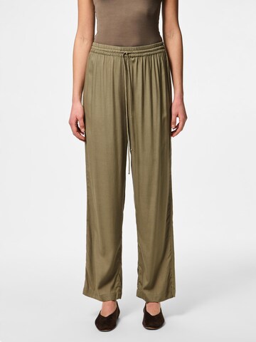 Wide leg Pantaloni 'PCNya' di PIECES in verde: frontale