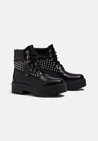 TIMBERLAND Gležnarji z vezalkami | črna barva