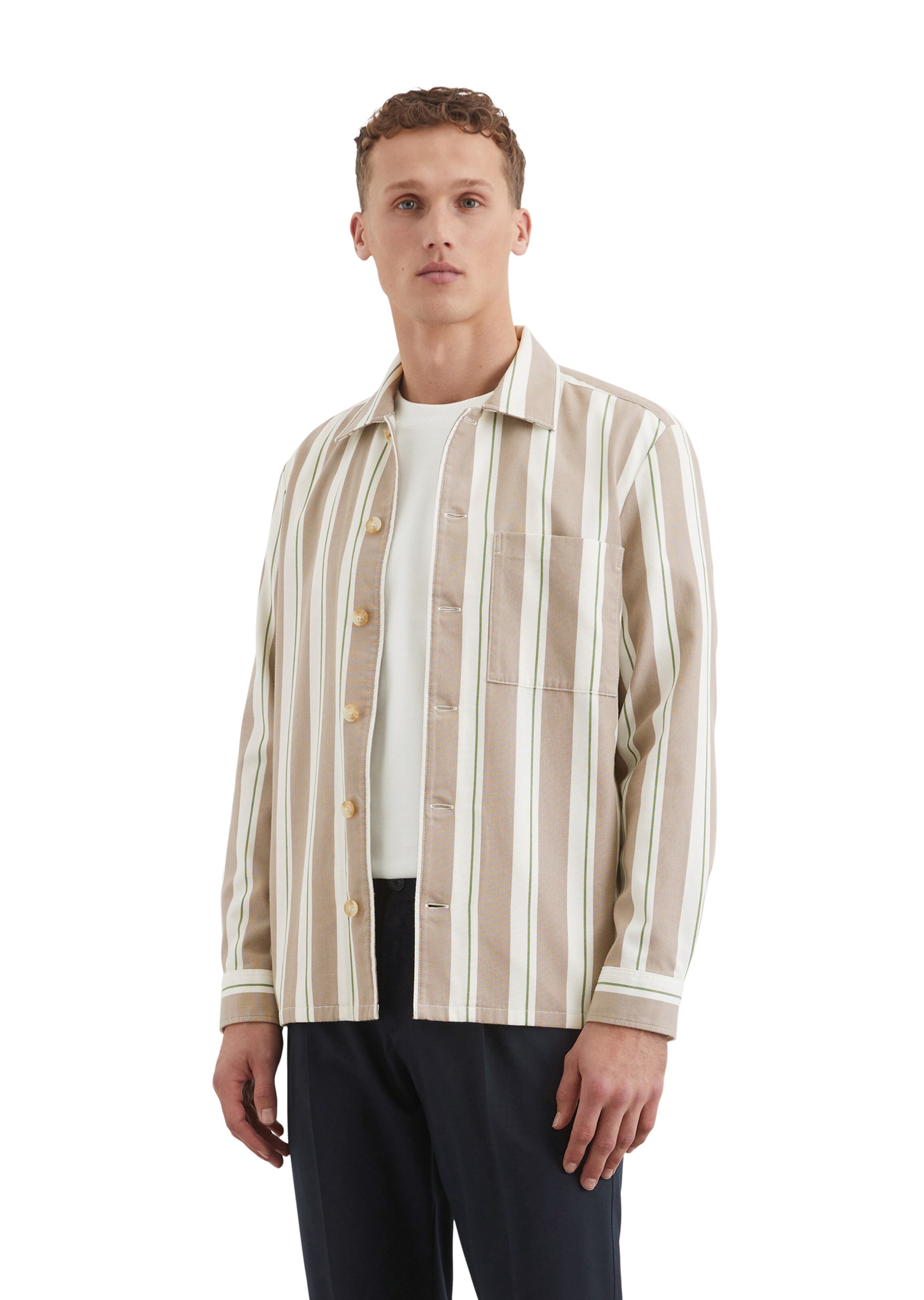 Marc O'Polo Regular fit Button Up Shirt in Beige: front