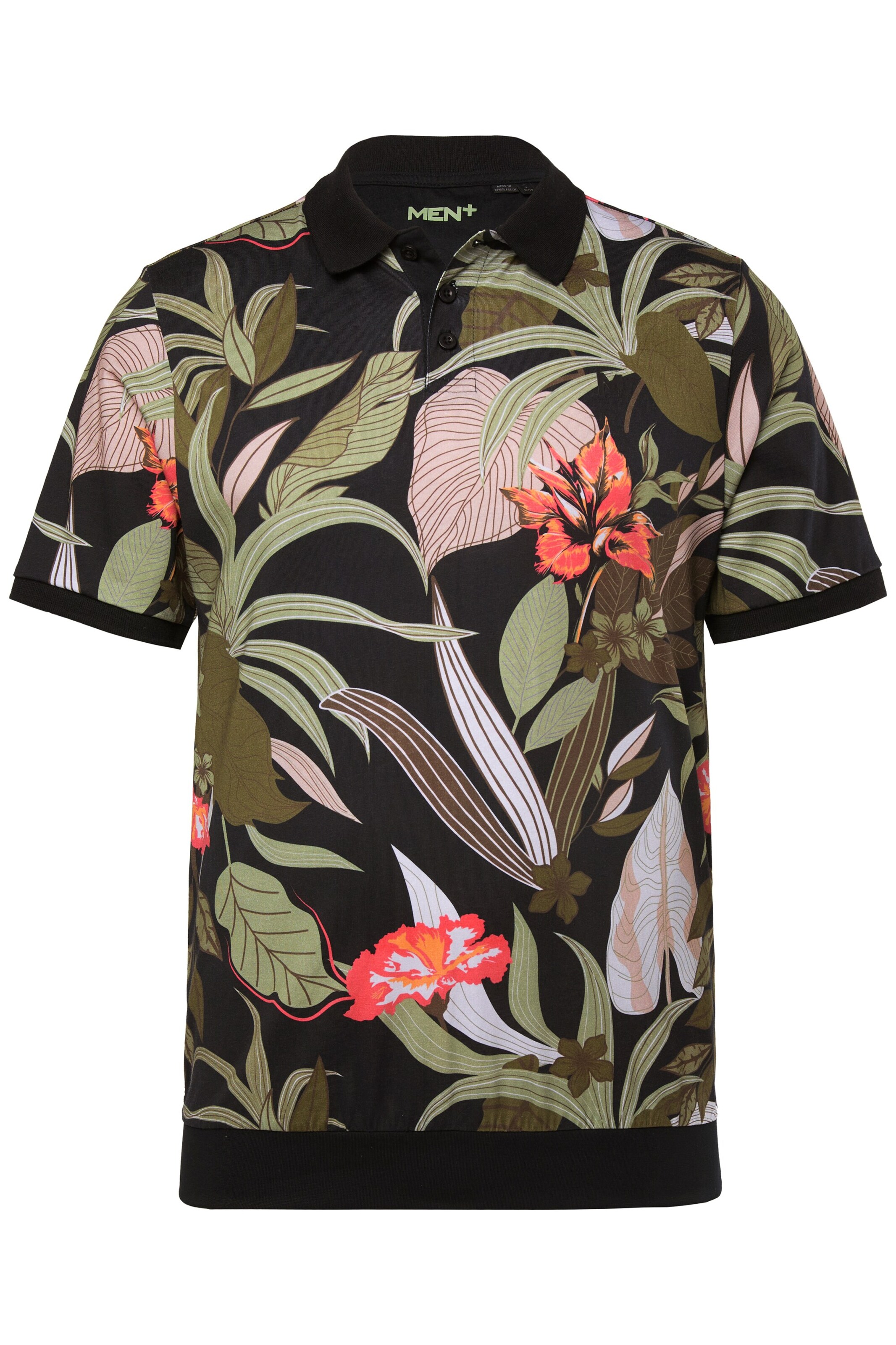 Men Plus Shirt in Zwart: voorkant