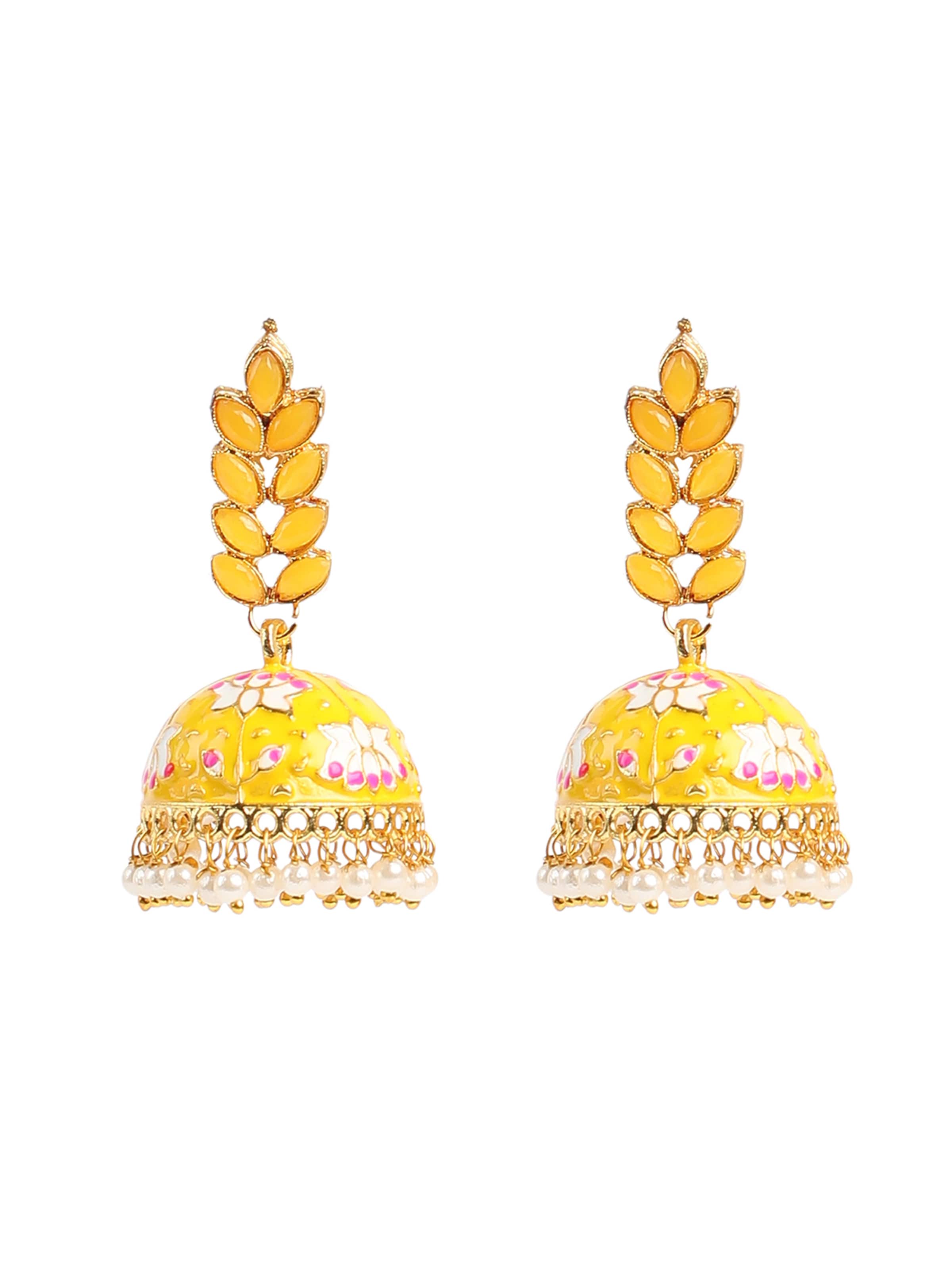 SOHI Σκουλαρίκια 'Rubina' σε κίτρινο: μπροστά