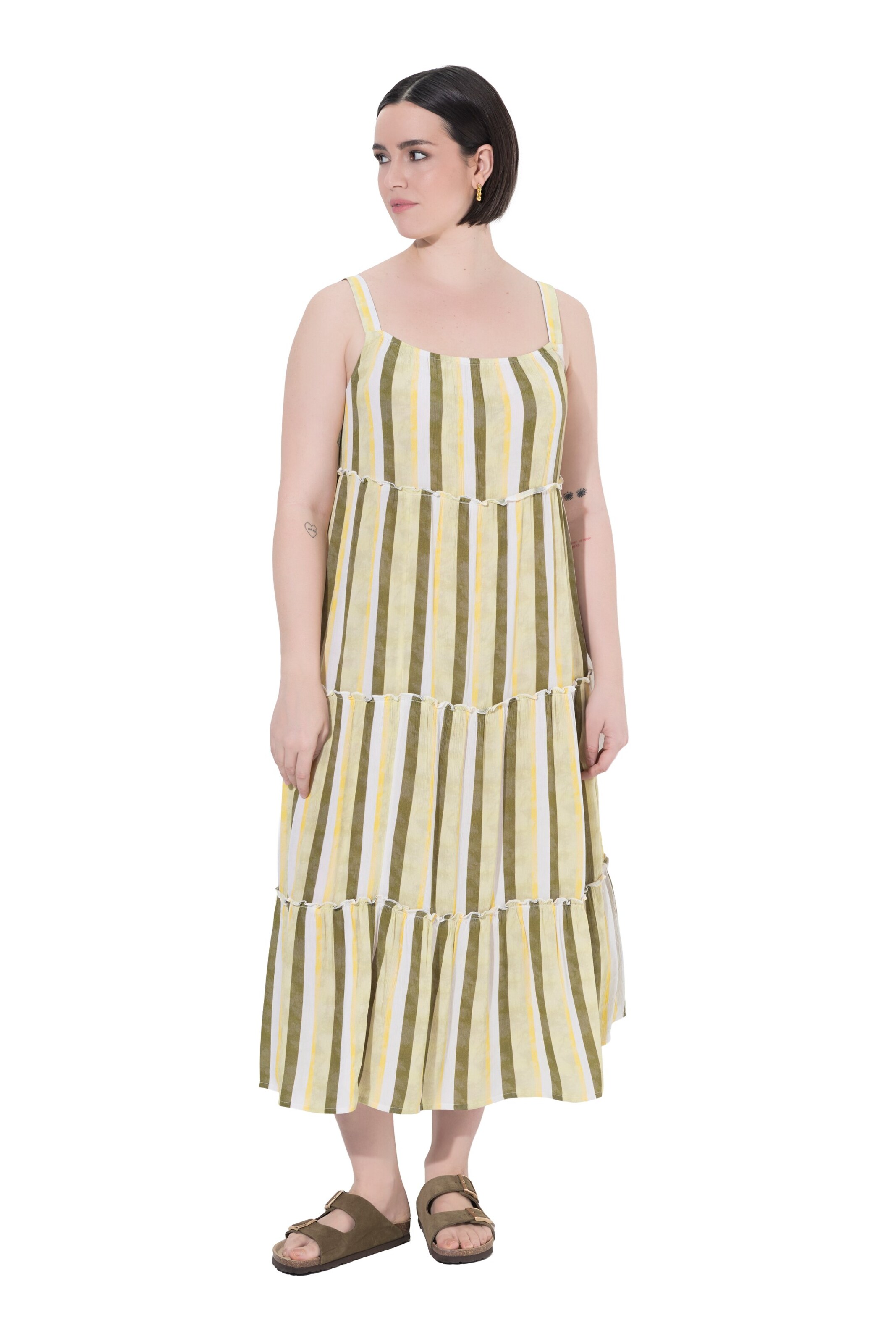Ulla Popken Midikleid in Weiß: Vorderseite