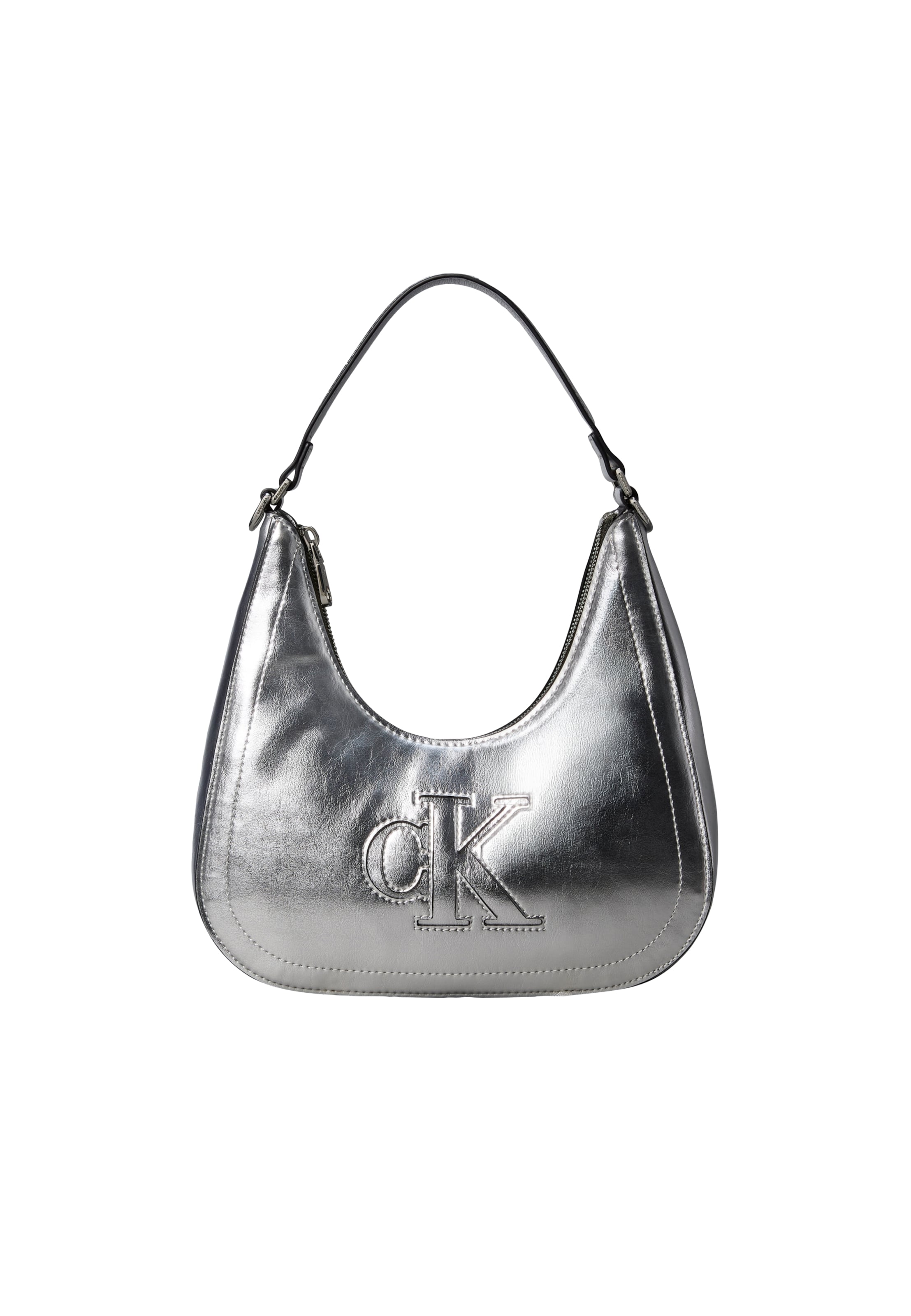 Calvin Klein Schultertasche 'BOLD' in Silber: Vorderseite