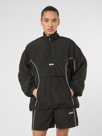 FILA - Sudadera con cremallera 'CASANO oversized contrast piping anorak' en negro: frente