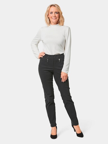 Coupe slim Pantalon 'Louisa' Goldner en noir