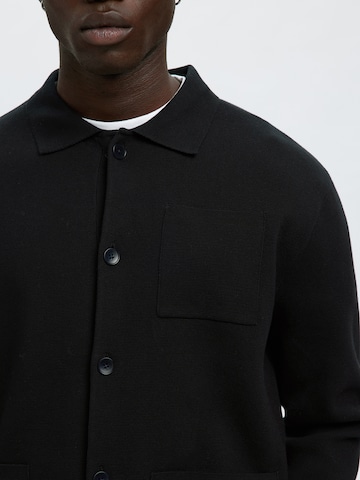 SELECTED Gebreid vest 'SLHMIKE' in Zwart