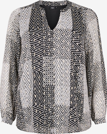 Zizzi Blouse 'Cabix' in Wit: voorkant