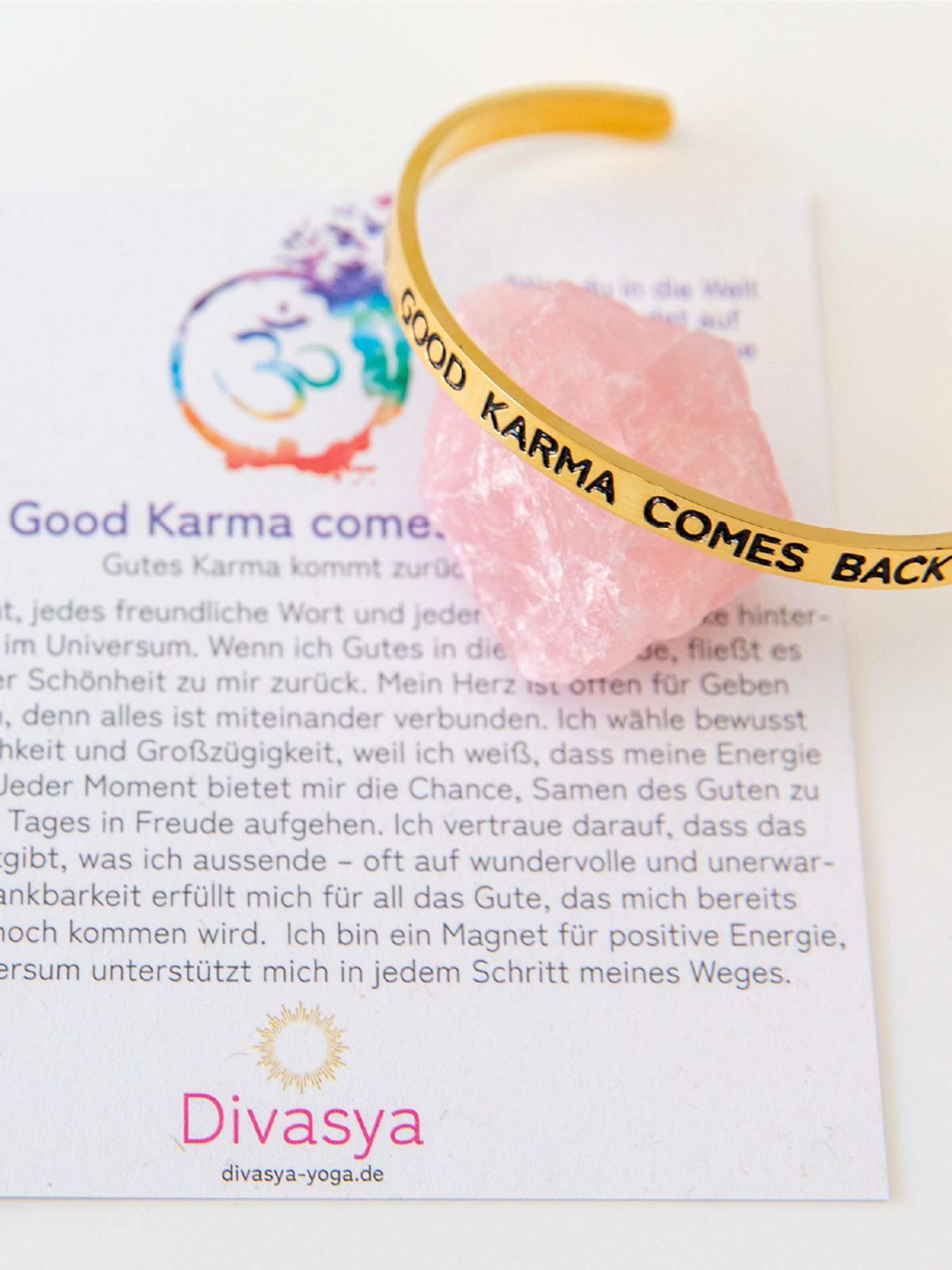 Divasya Bracelet 'Good Karma comes back' in Gold