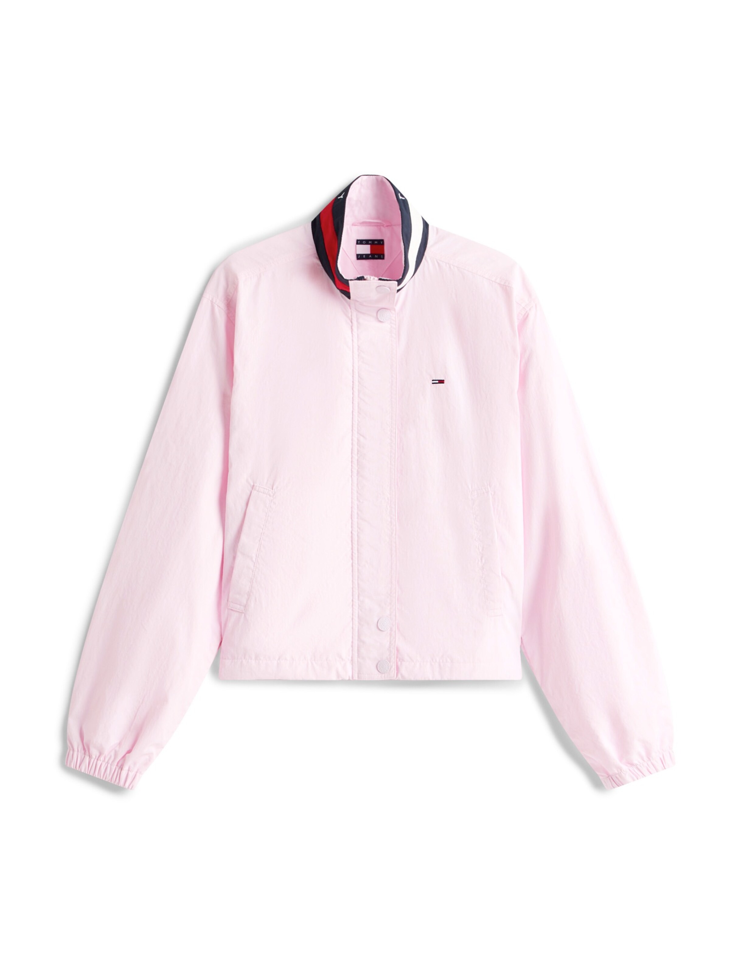 Tommy Jeans Přechodná bunda 'ESSENTIAL' – pink: přední strana
