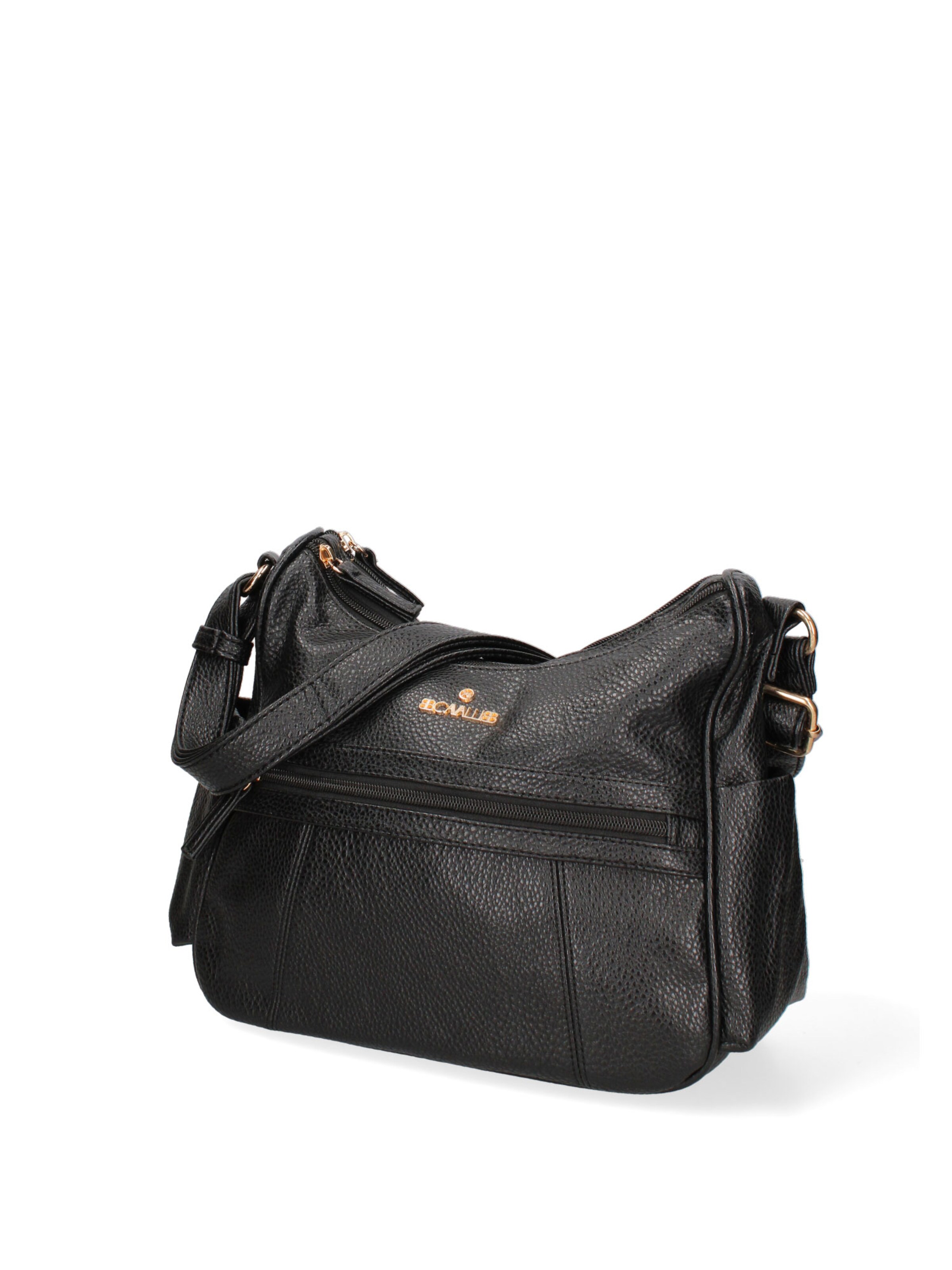 Borsa a tracolla 'Borsa a Tracolla Donna B Cavalli Ecopelle Zip Tasche Multiple 28x24cm' di B. Cavalli in nero