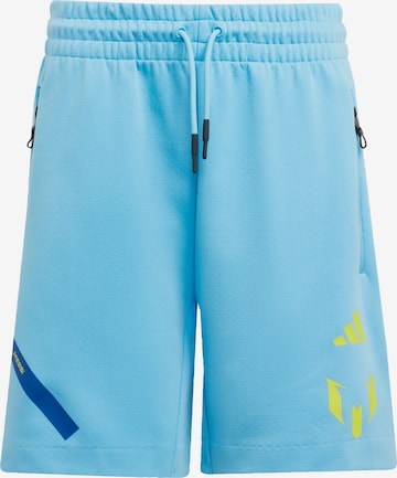 ADIDAS PERFORMANCE Loosefit Urheiluhousut 'Messi ZNE' värissä sininen: etupuoli