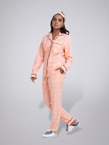 LEAFLETIC Pajama 'Leafletic Women’s Night Wear Long set' in Orange