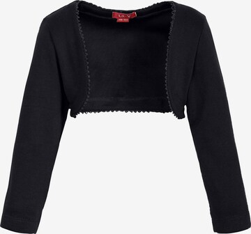 La V Bodywarmer 'Bolero met kant kraag' in Zwart: voorkant