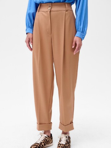Blue Shadow Regular Pants in Brown: front