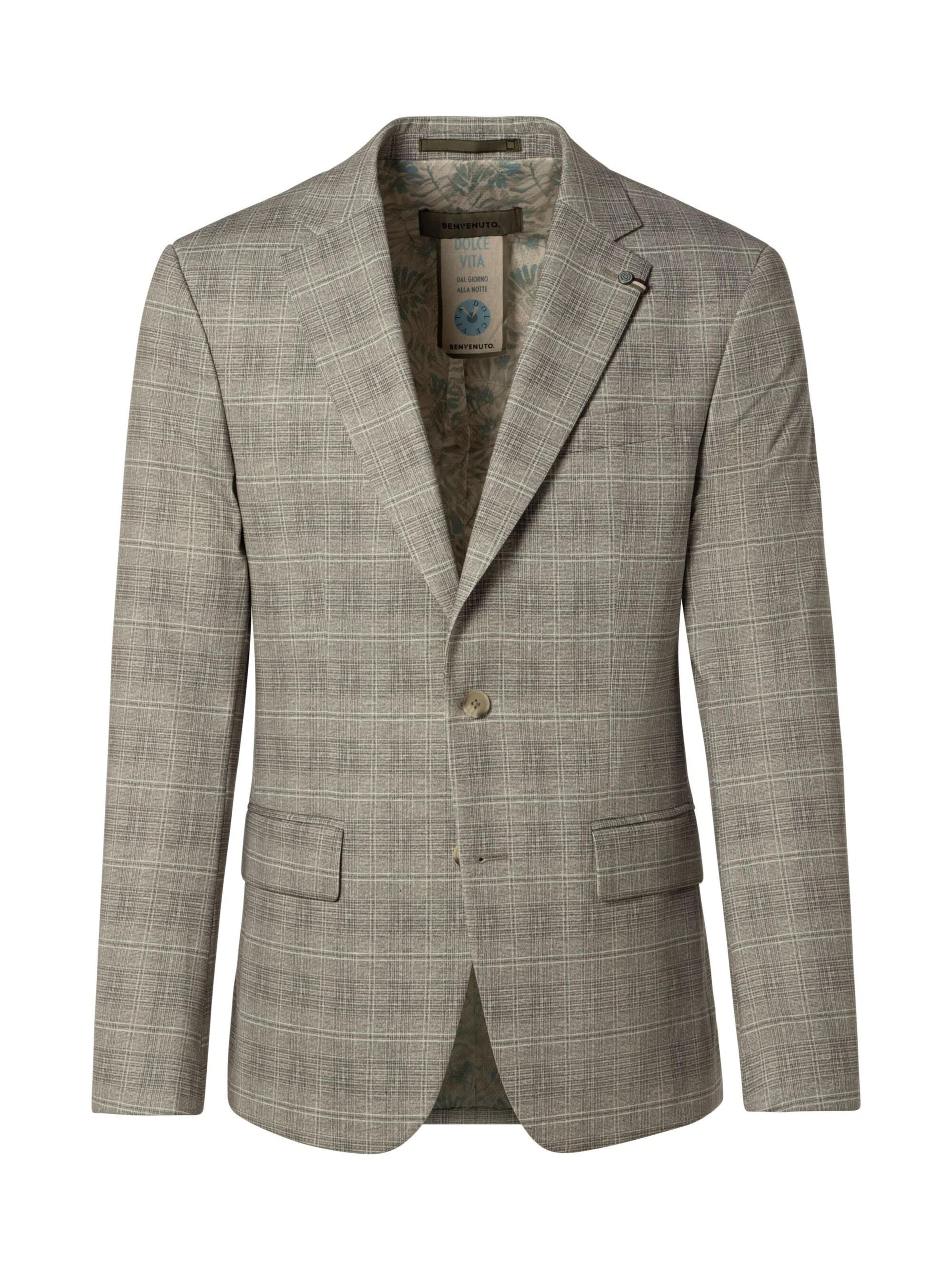 Coupe slim Costume 'MARIO TORINO kariert 5637' BENVENUTO en beige